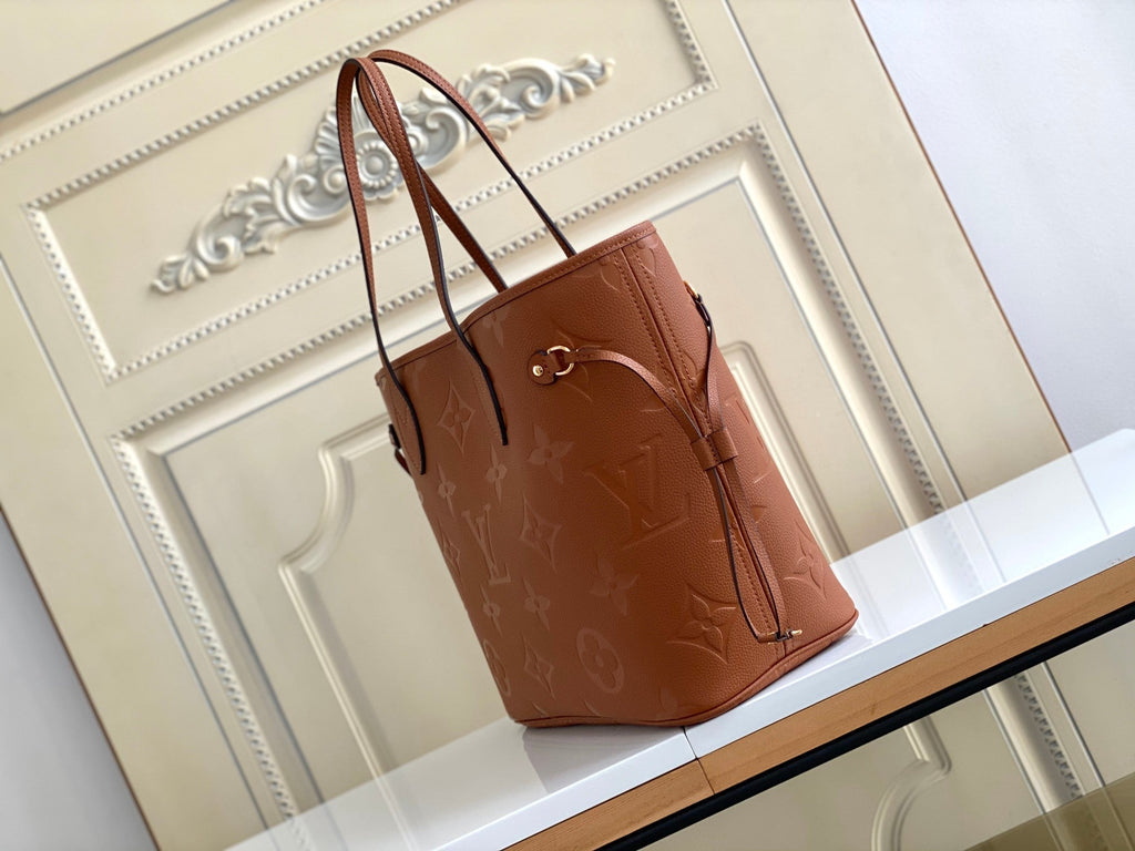 NEVERFULL MM 32 BRAUN MONOGRAM EMPREINTE LEDER