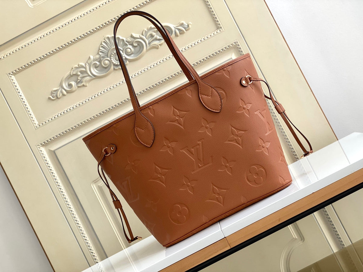 NEVERFULL MM 32 BRAUN MONOGRAM EMPREINTE LEDER