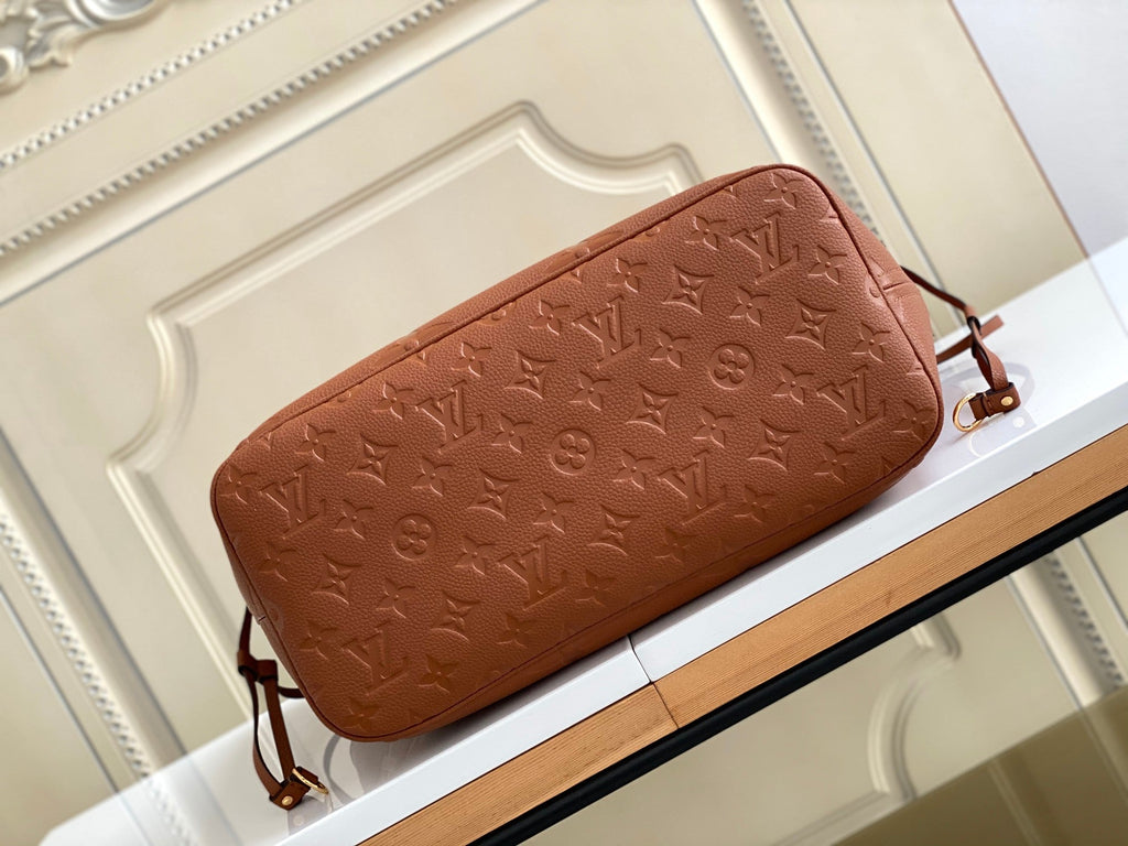 NEVERFULL MM 32 BRAUN MONOGRAM EMPREINTE LEDER