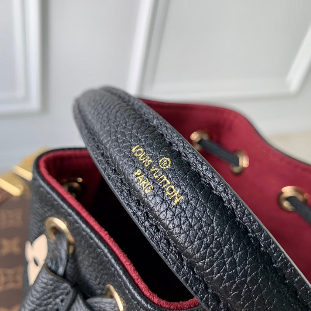 NANO NOÉ 16 IN SCHWARZ-BEIGE ZWEIFARBIGEM MONOGRAM EMPREINTE KALBSLEDER