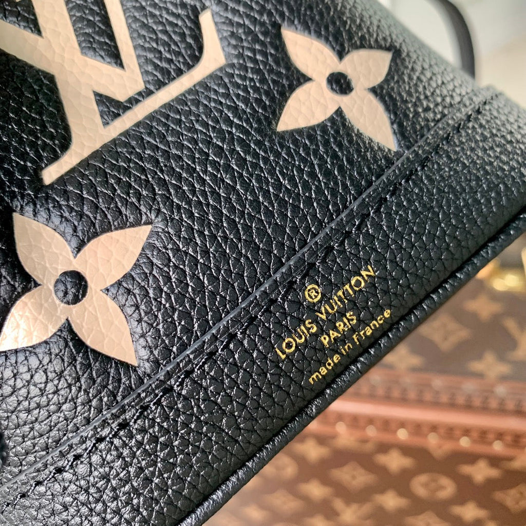 NANO NOÉ 16 IN SCHWARZ-BEIGE ZWEIFARBIGEM MONOGRAM EMPREINTE KALBSLEDER