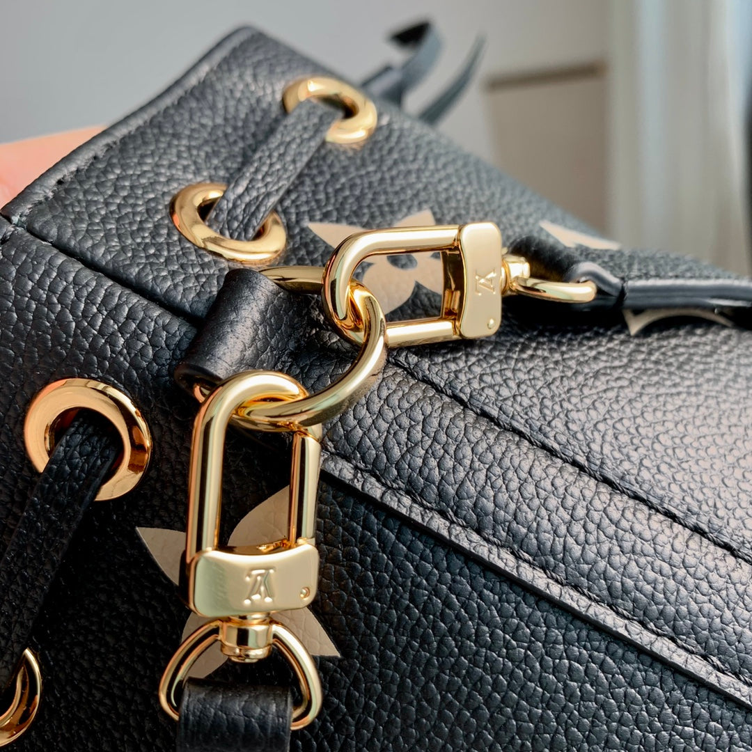 NANO NOÉ 16 IN SCHWARZ-BEIGE ZWEIFARBIGEM MONOGRAM EMPREINTE KALBSLEDER