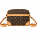 Louis Vuitton Trocadéro Mini Messenger Bag 23 – Beige Brown Monogram Coated Canvas Flap Closure Gold Hardware Adjustable Strap