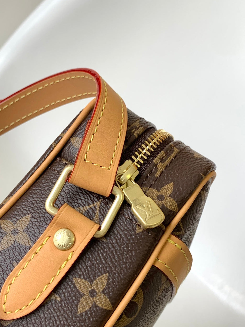 Louis Vuitton Trocadéro Mini Messenger Bag 23 – Beige Brown Monogram Coated Canvas Flap Closure Gold Hardware Adjustable Strap