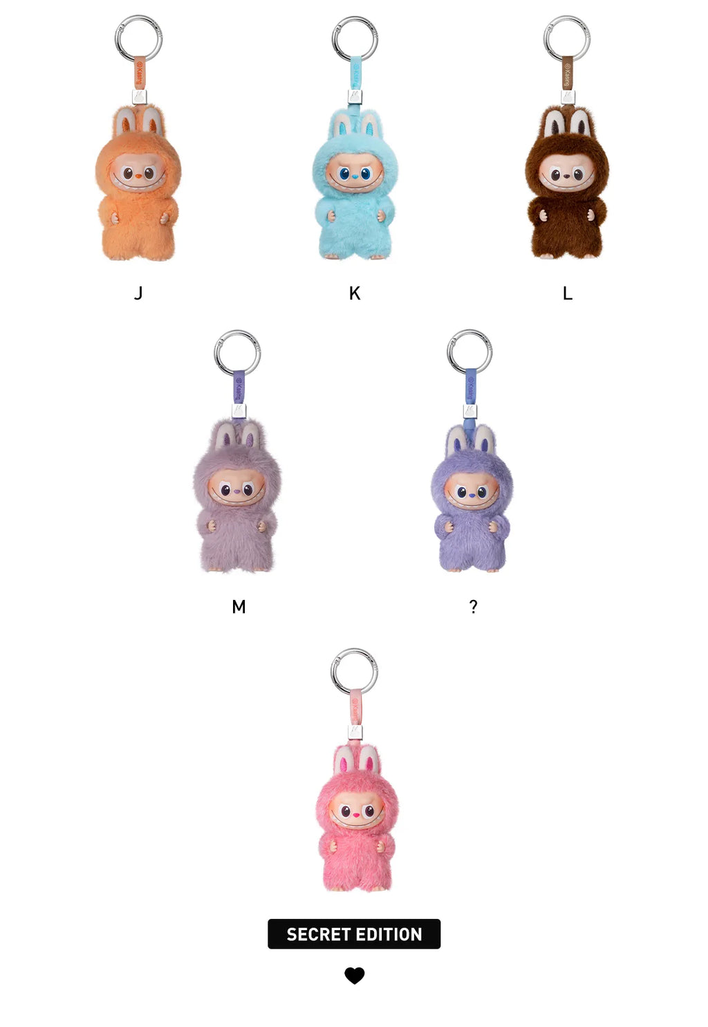 THE MONSTERS PIN FOR LOVE SERIES-Vinyl Plush Pendant Blind Box (A-M)
