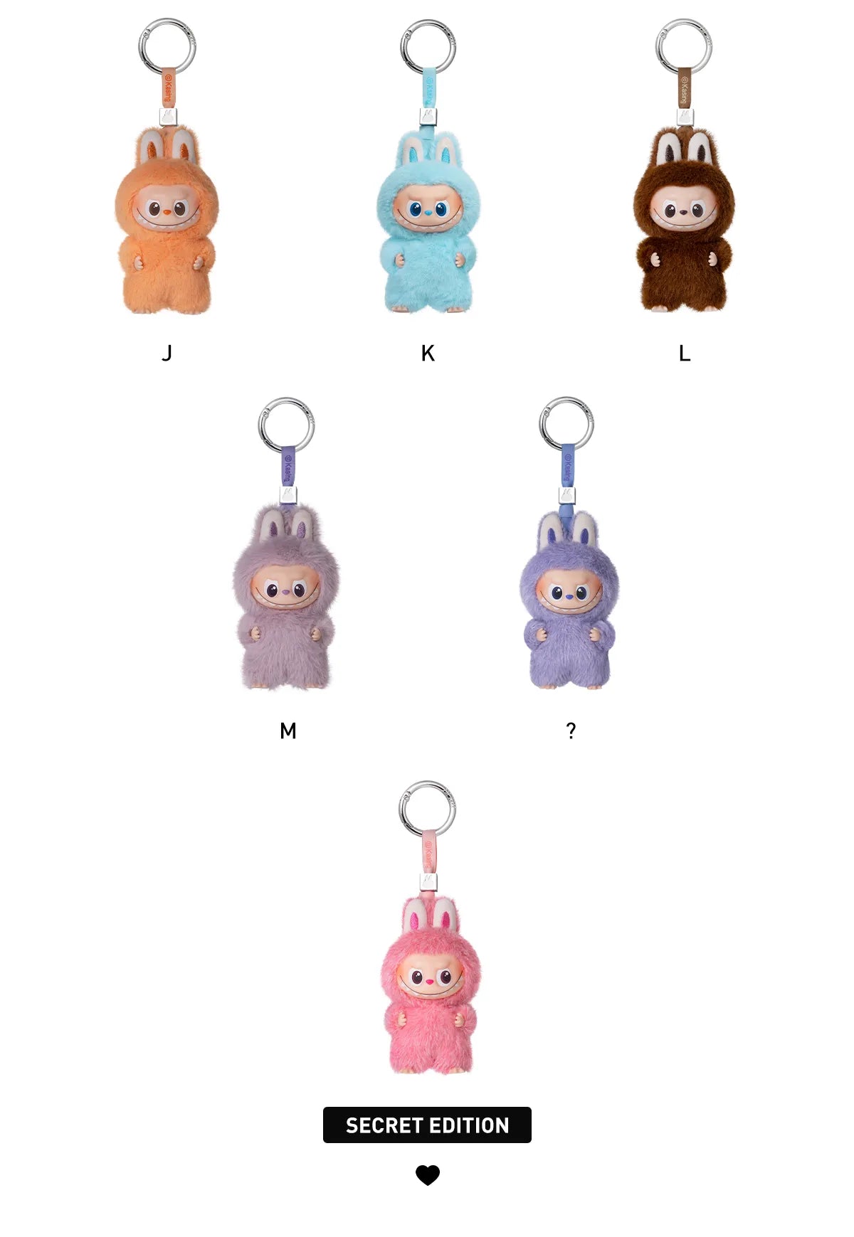 THE MONSTERS PIN FOR LOVE SERIES-Vinyl Plush Pendant Blind Box (A-M)