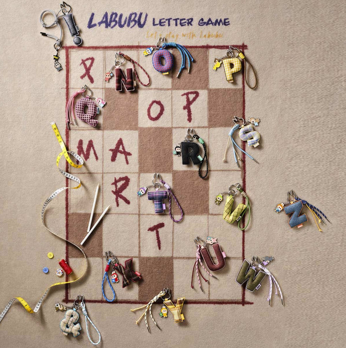 Pin for Love Mini Labubu Doll+Letter Pendant Combo (A-M)