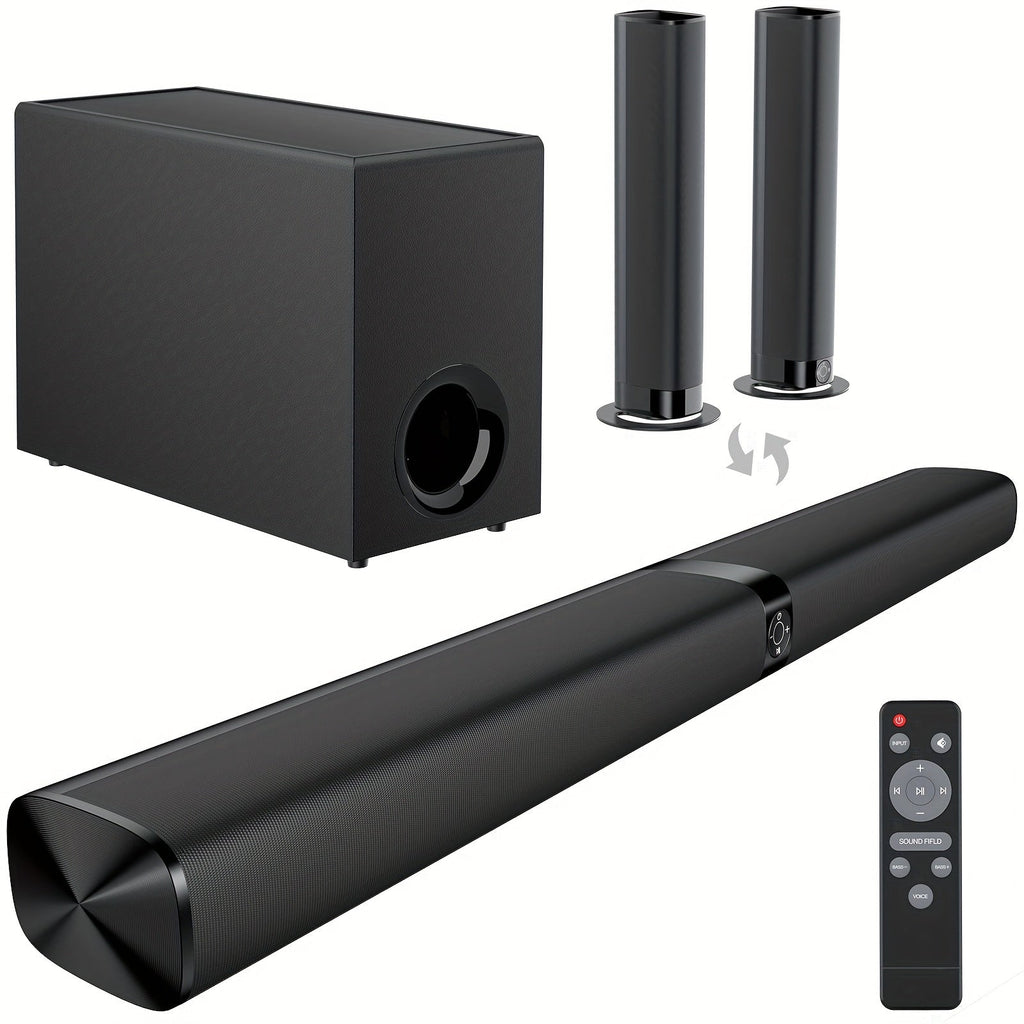 Mighty Rock 32-Inch Detachable TV Soundbar and Subwoofer Set with ARC, Optical, AUX and Remote Control