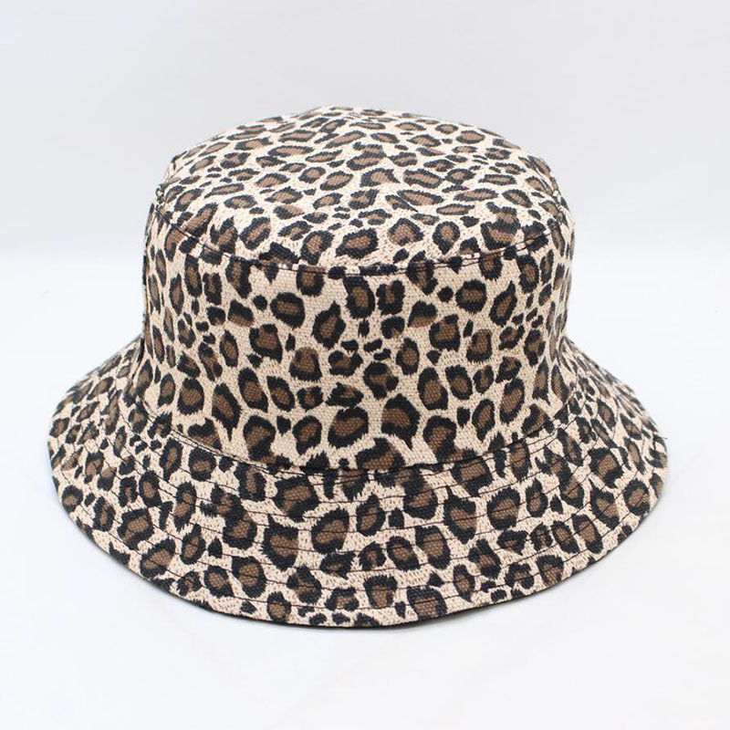 Livingston Leopard Print Double-Sided Cotton Bucket Hat – Wide Brim, Unisex