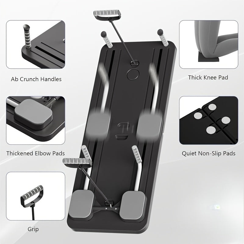 Foldable 8-in-1 Pilates Slide Board with Resistance Bands, Ab Handles and Purple, Pink or Grey Options