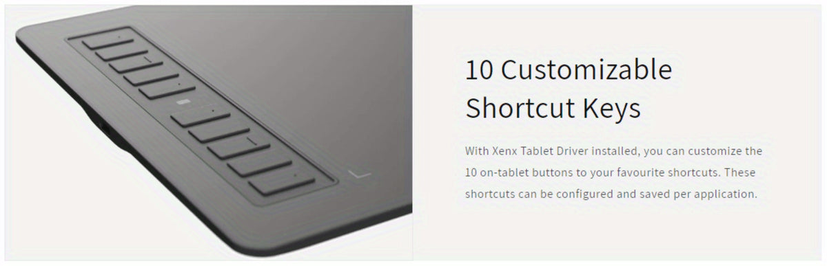 Graphics Drawing Tablet, XENX 10 x 6.22 Inch, 8192 Pressure Sensitivity Battery-Free Passive Stylus