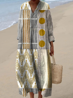 Celeste | Kleid mit abstraktem geometrischem Muster