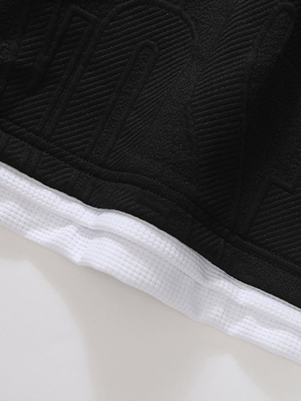 Relax Fit 2 In 1 Letter Jacquard Notched Collar Sweatshirt