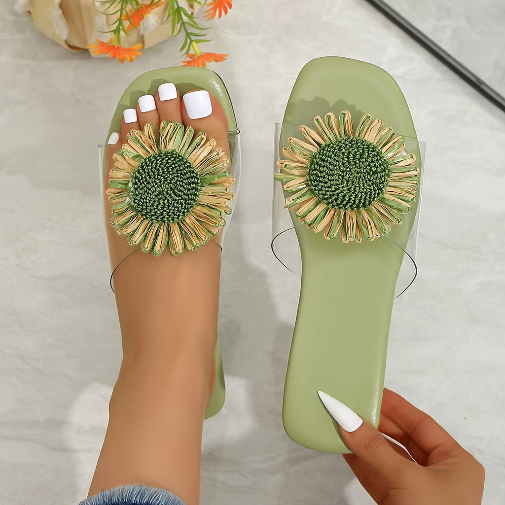 Serena | Floral Square-Toe Heeled Sandals