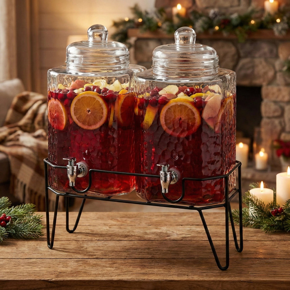 Jay Companies Hamburg (Set Of 2) Beverage Dispensers With Stand 1.5 Gal Each