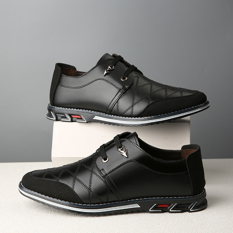 Men's Casual Soft Sole Slip-On Leather Shoes – Korean British Style
