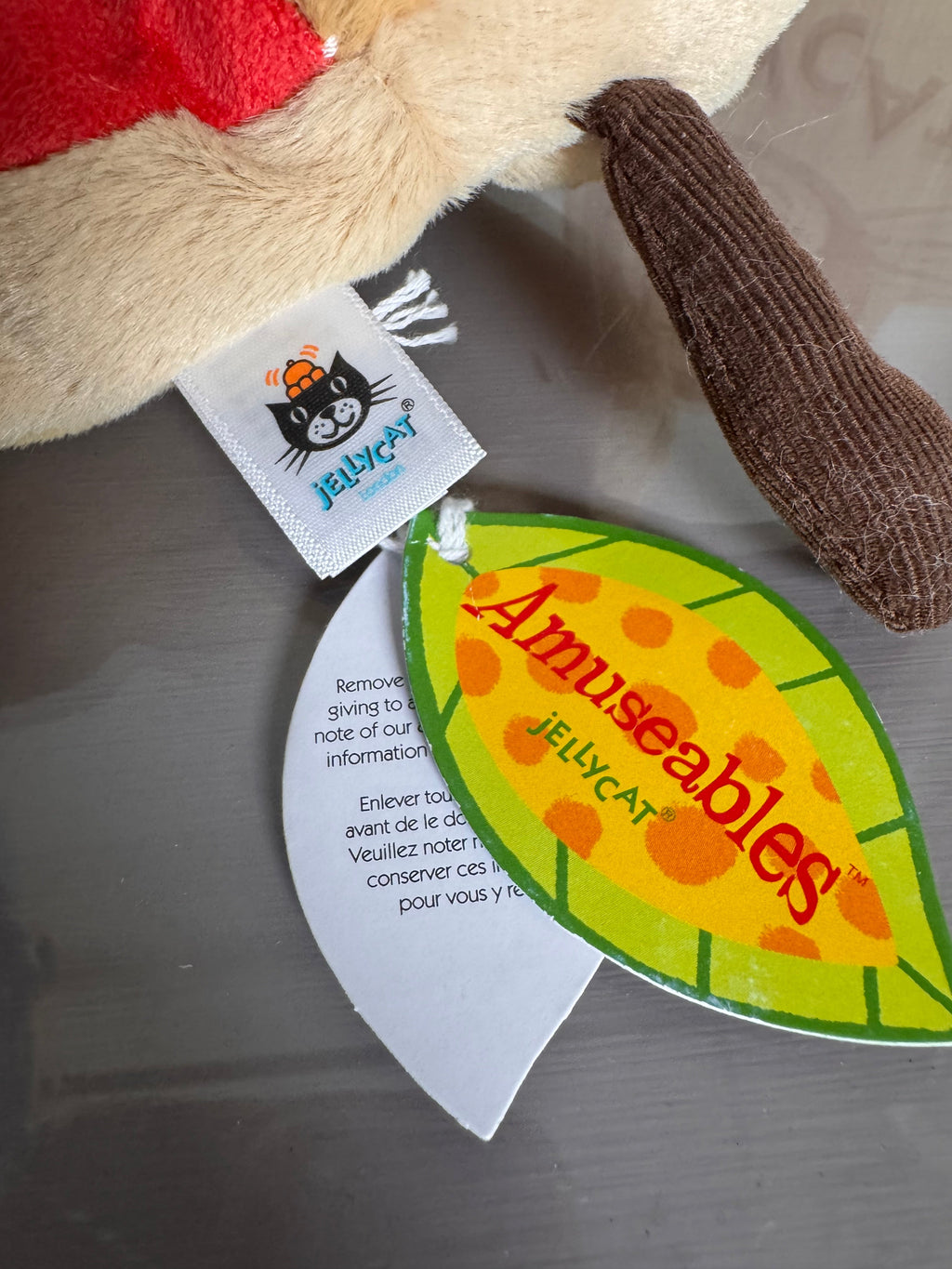Jellycat Amuseable Slice Of Pizza - Leaf tag