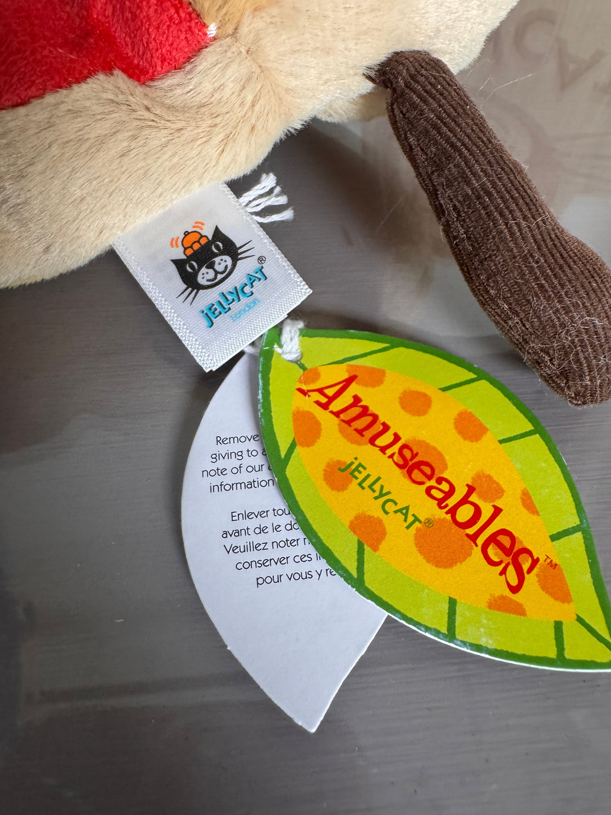 Jellycat Amuseable Slice Of Pizza - Leaf tag