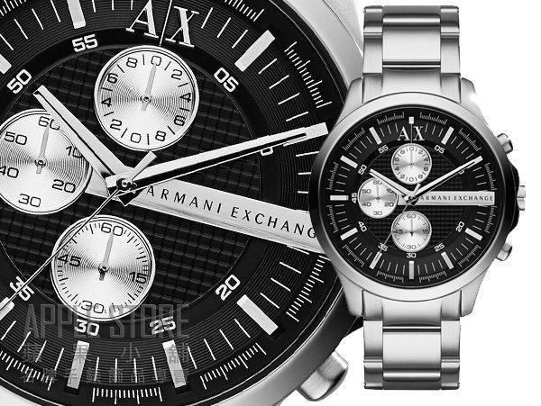 Armani Exchange Hampton AX2152 Herren-Chronograph – Schwarzes Zifferblatt mit silbernem Edelstahlarmband