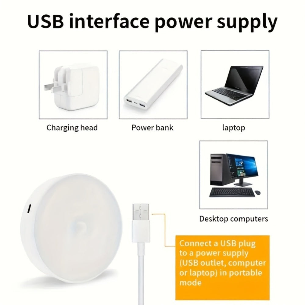 Motion Sensor Night Light, Wireless USB Rechargeable, Dimmable Wall Lamp Dual Mode PIR for Home Cooking