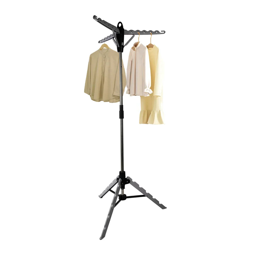 Silver Foldable Tripod Garment Drying Rack