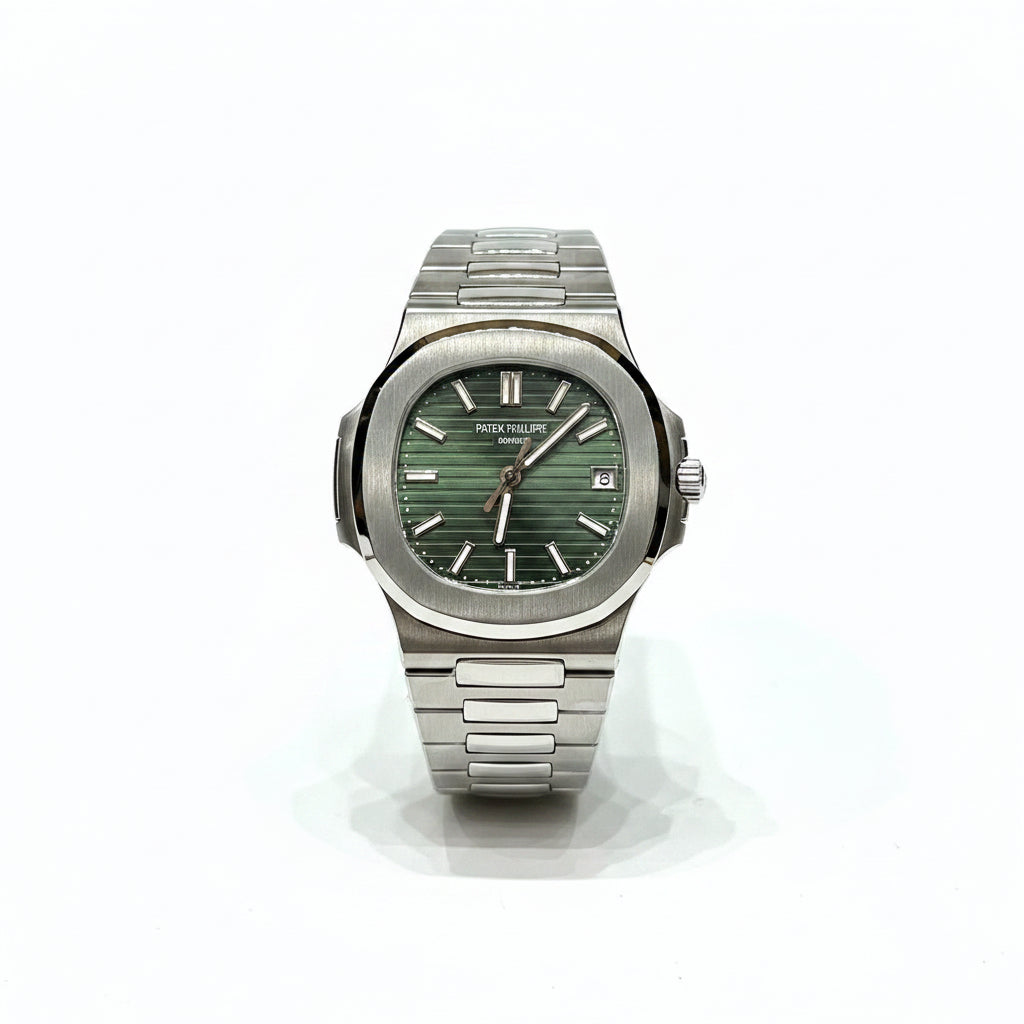 Patek Philippe Nautilus 5711 – Steel Olive Green Dial Baton Indices Date Integrated Steel Bracelet