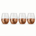 Jay Companies Daphne Copper Set Of 4 Stemless Glasses 20Oz.