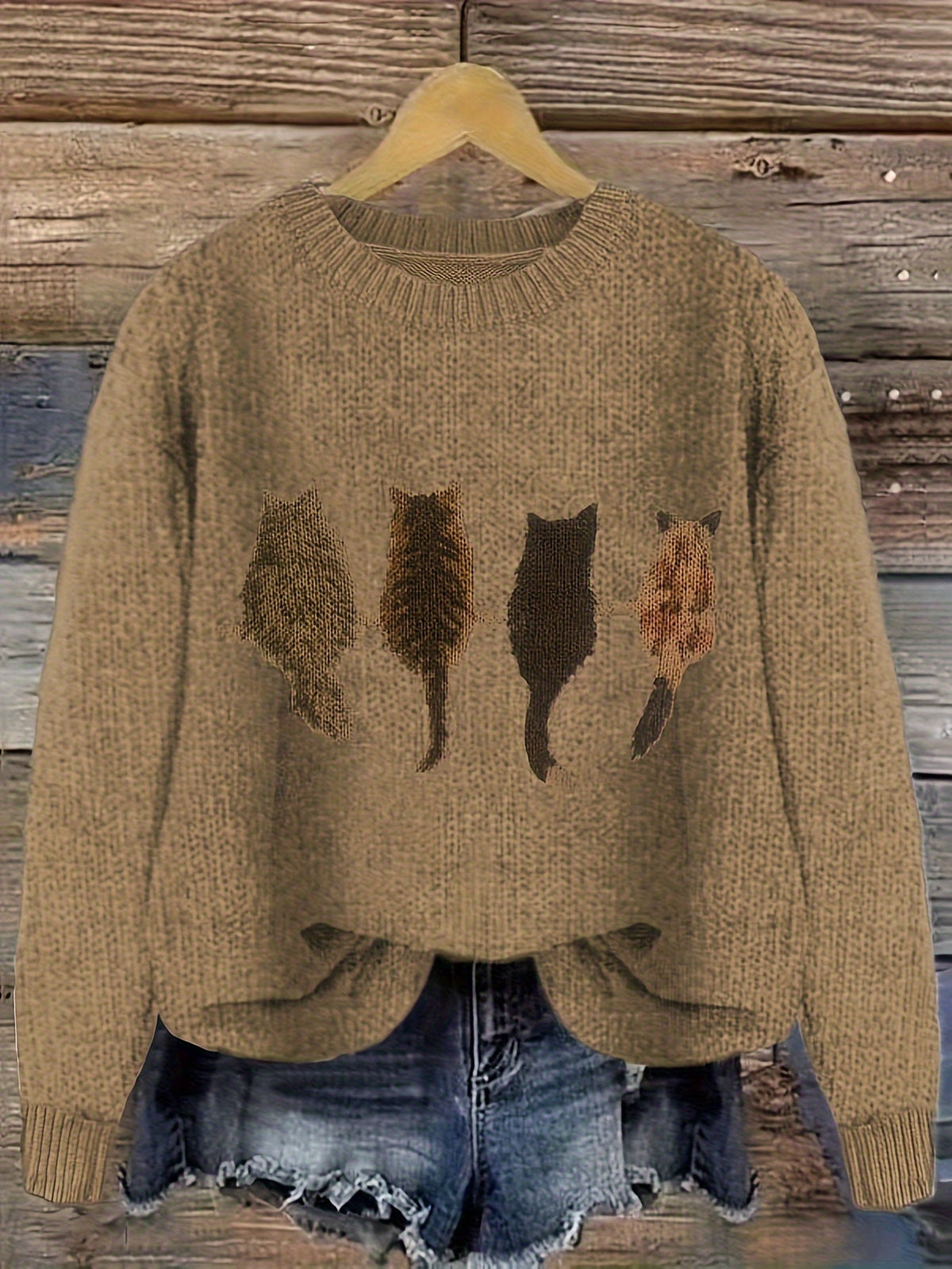 Talia | Gemütlicher Pullover mit Katzenmuster