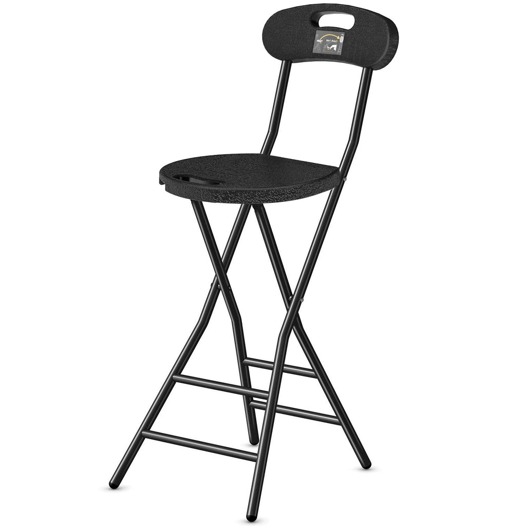 24-Inch Foldable Bar Stool with Footrest and Adjustable Height