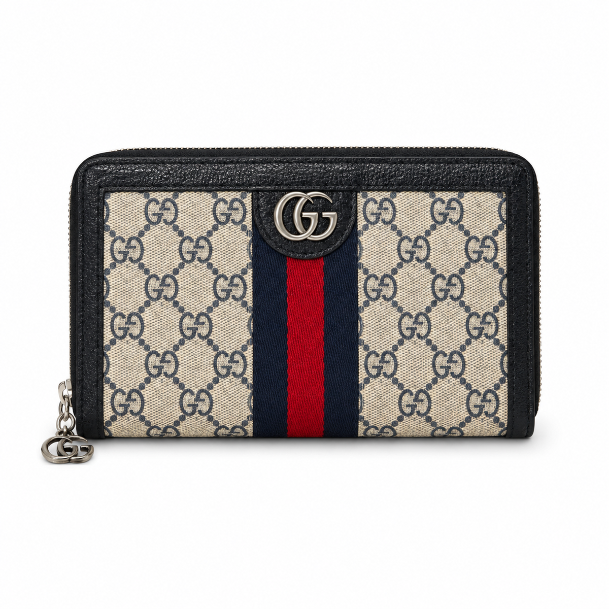Gucci Ophidia GG Supreme Zip-Around Continental Wallet – Navy Blue