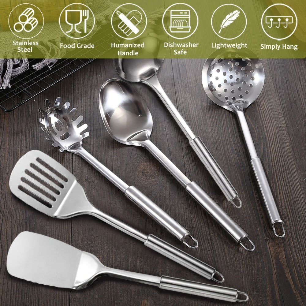 Kitchen Utensils 12-Piece Set with Eleven Cooking Tools and a Stainless Steel Countertop Holder