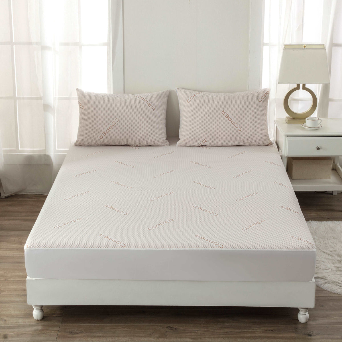 Bibb Home Copper Infused Waterproof Mattress Pad