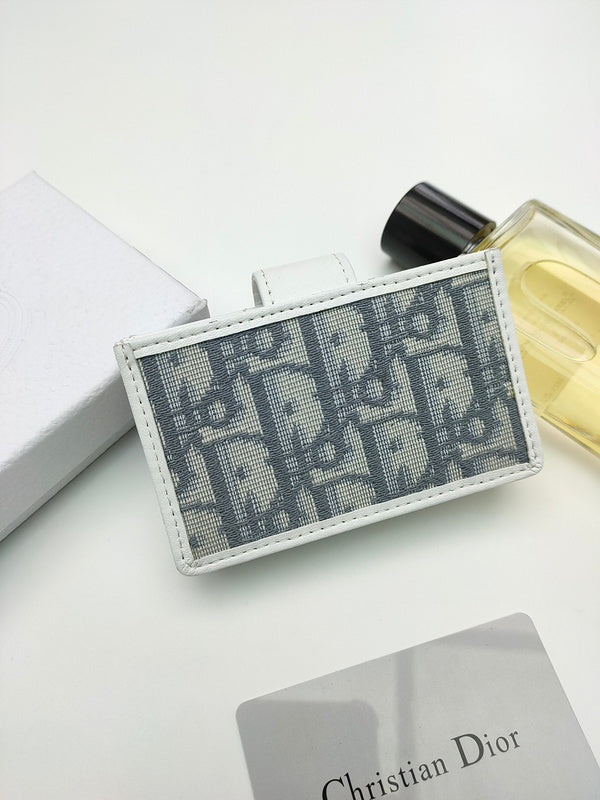 Christian Dior 30 Montaigne Card Holder – Oblique Jacquard Blue White