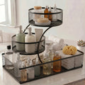 Bathroom Rack in a Metal Design with a Spray Bottle and the Hooks