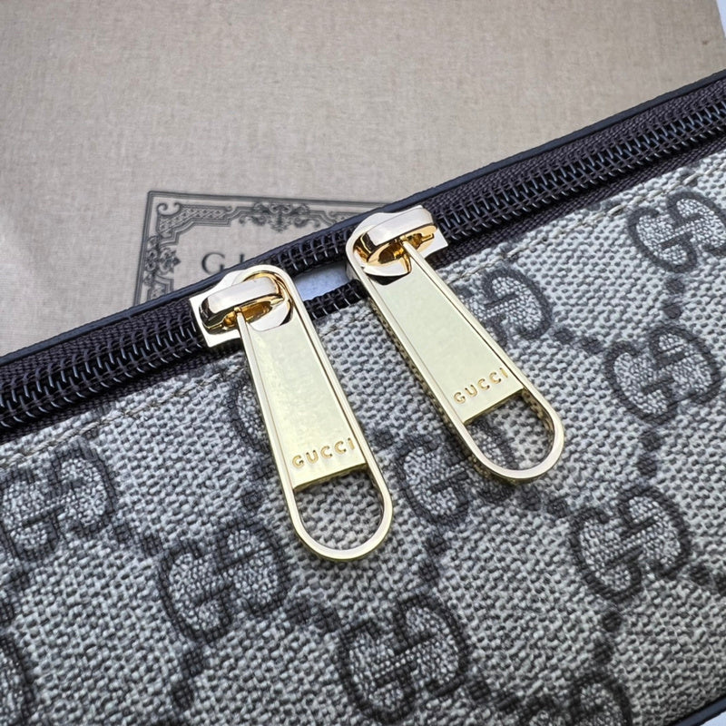 Gucci GG Supreme Jewellery Travel Case – Navy Blue Trim Double Zip