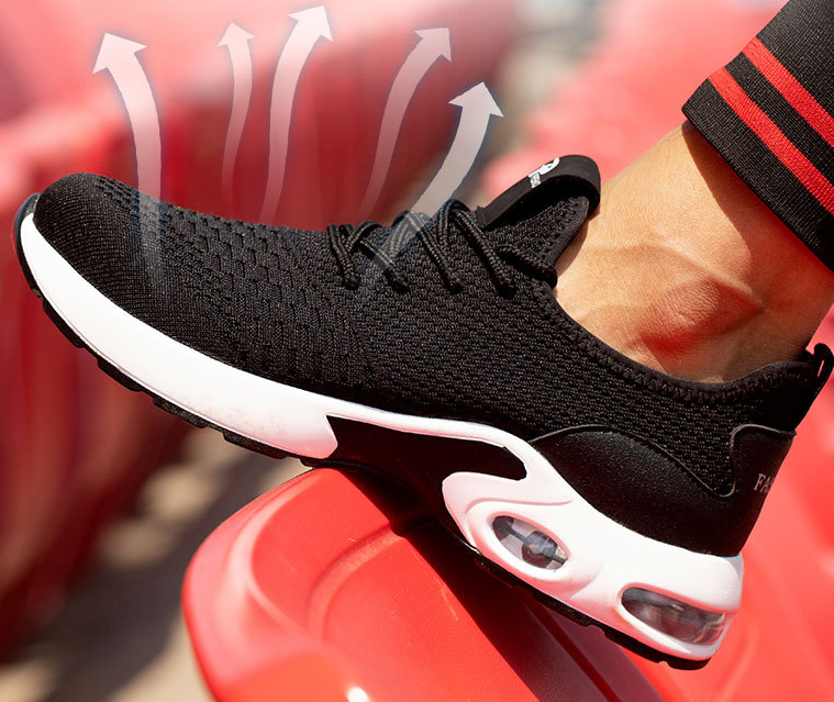 Anti Smashing Breathable Lightweight Work Travel Shoes Soft Rubber Soles