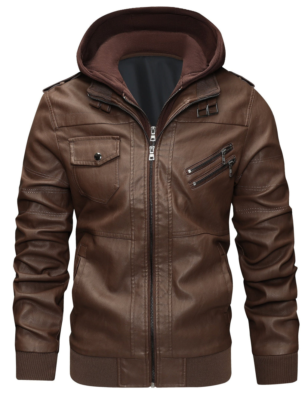Donovan | Mehrlagige Kapuzen-Moto-Jacke