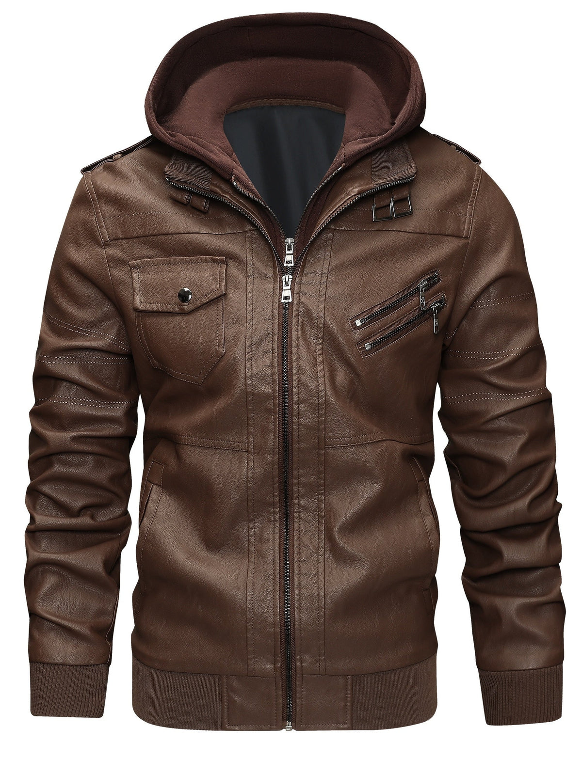 Donovan | Mehrlagige Kapuzen-Moto-Jacke
