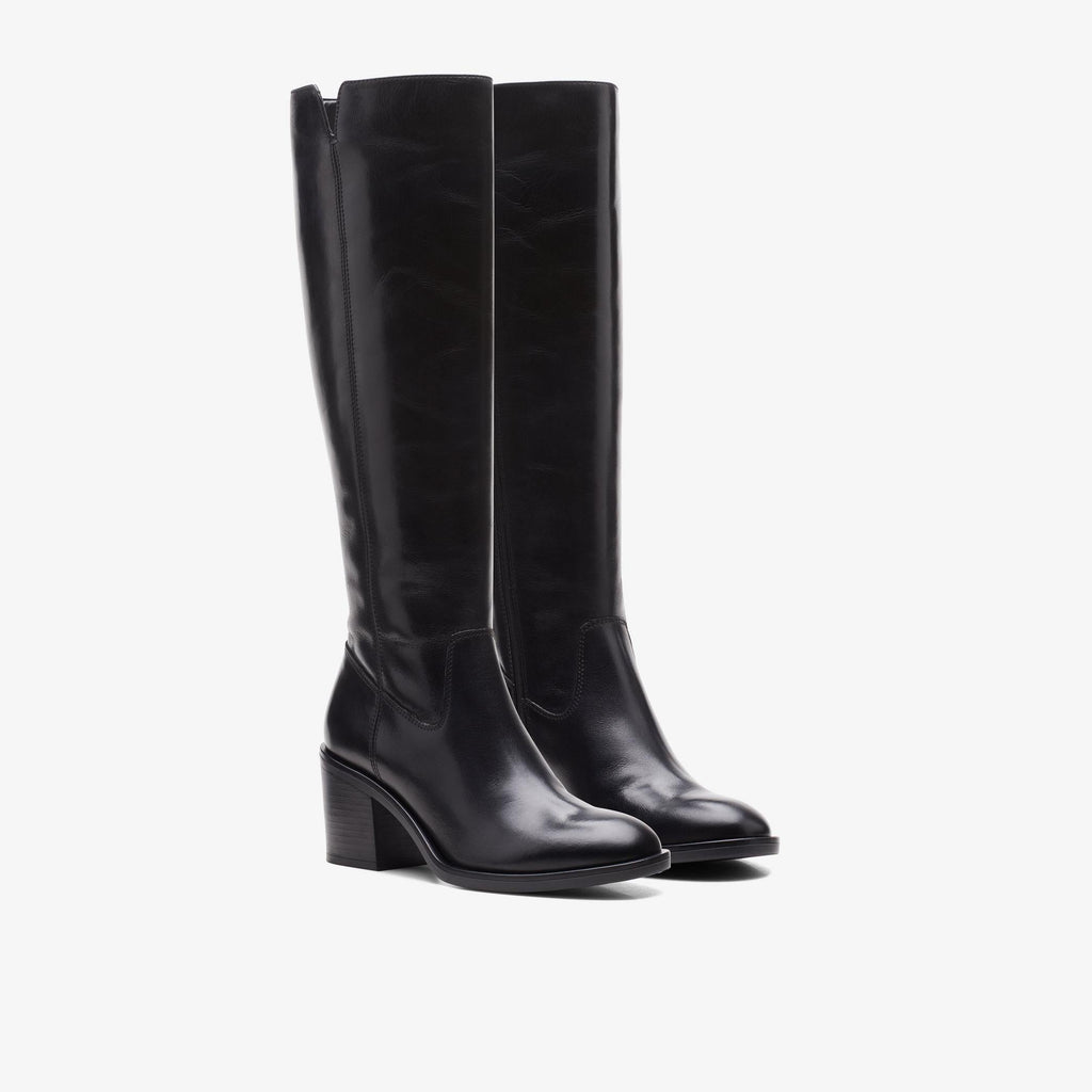 Womens Clarks Valvestino Hi - Black Leather