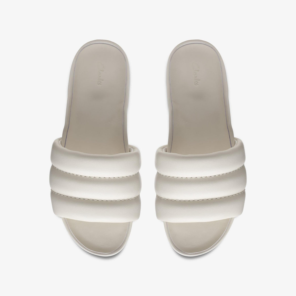 Womens Clarks Pure Soft - Off White Leather