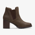 Womens Clarks Leda up - Dark Olive Suede