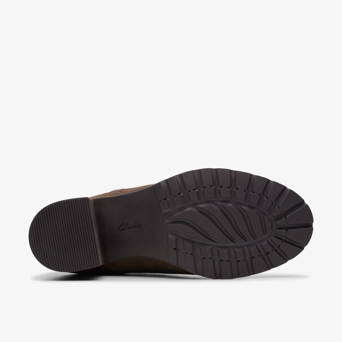 Womens Clarks Leda up - Dark Olive Suede