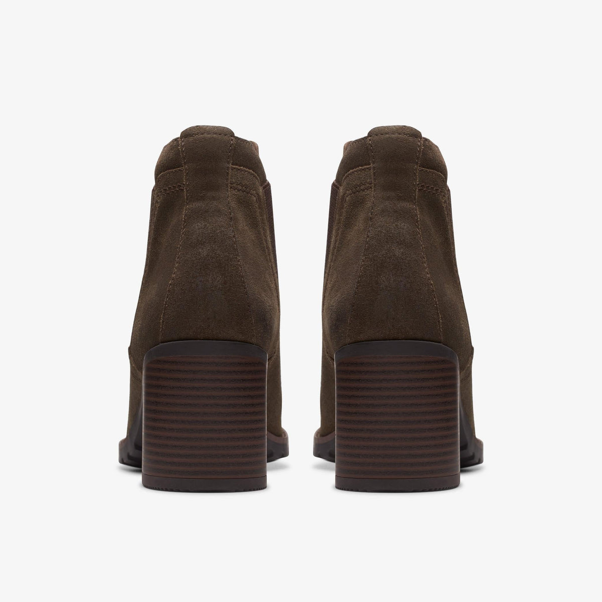 Womens Clarks Leda up - Dark Olive Suede