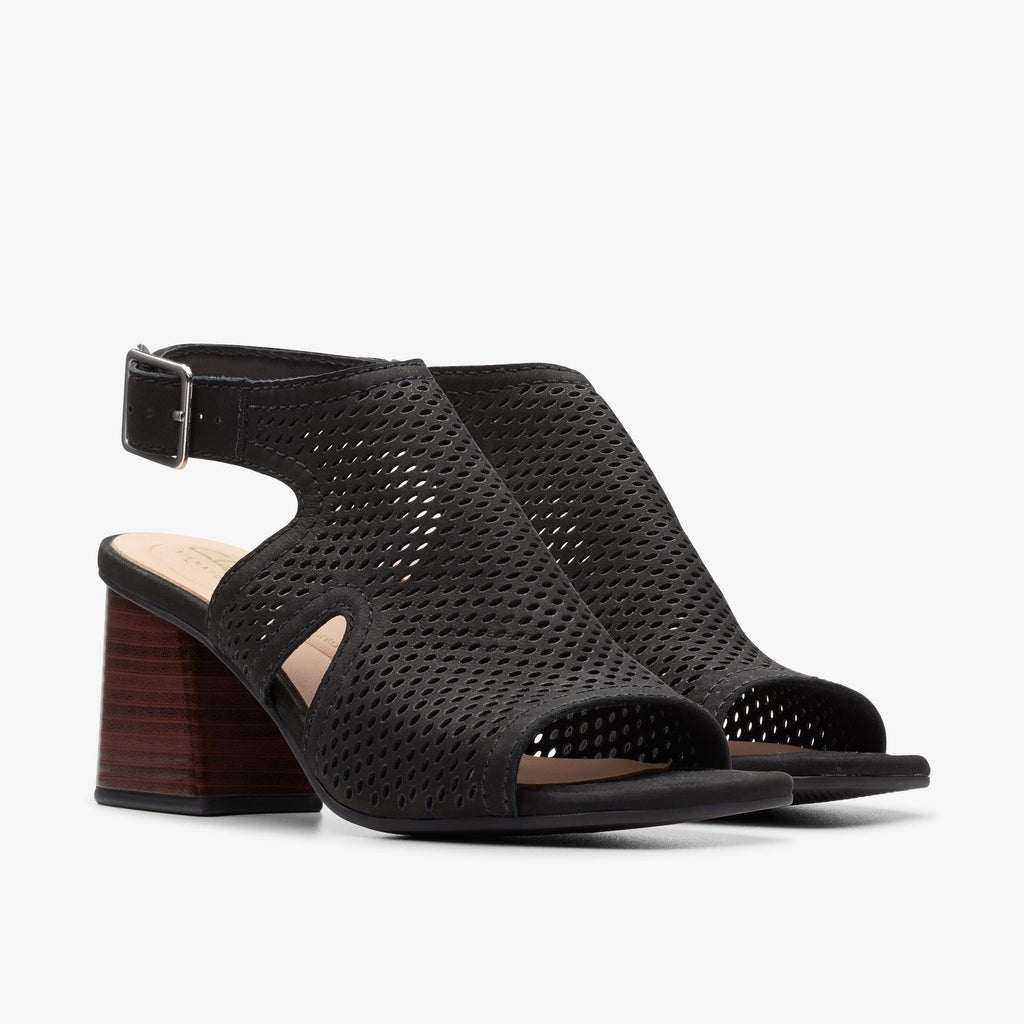 Womens Clarks Siara 65 Flow - Black Nubuck