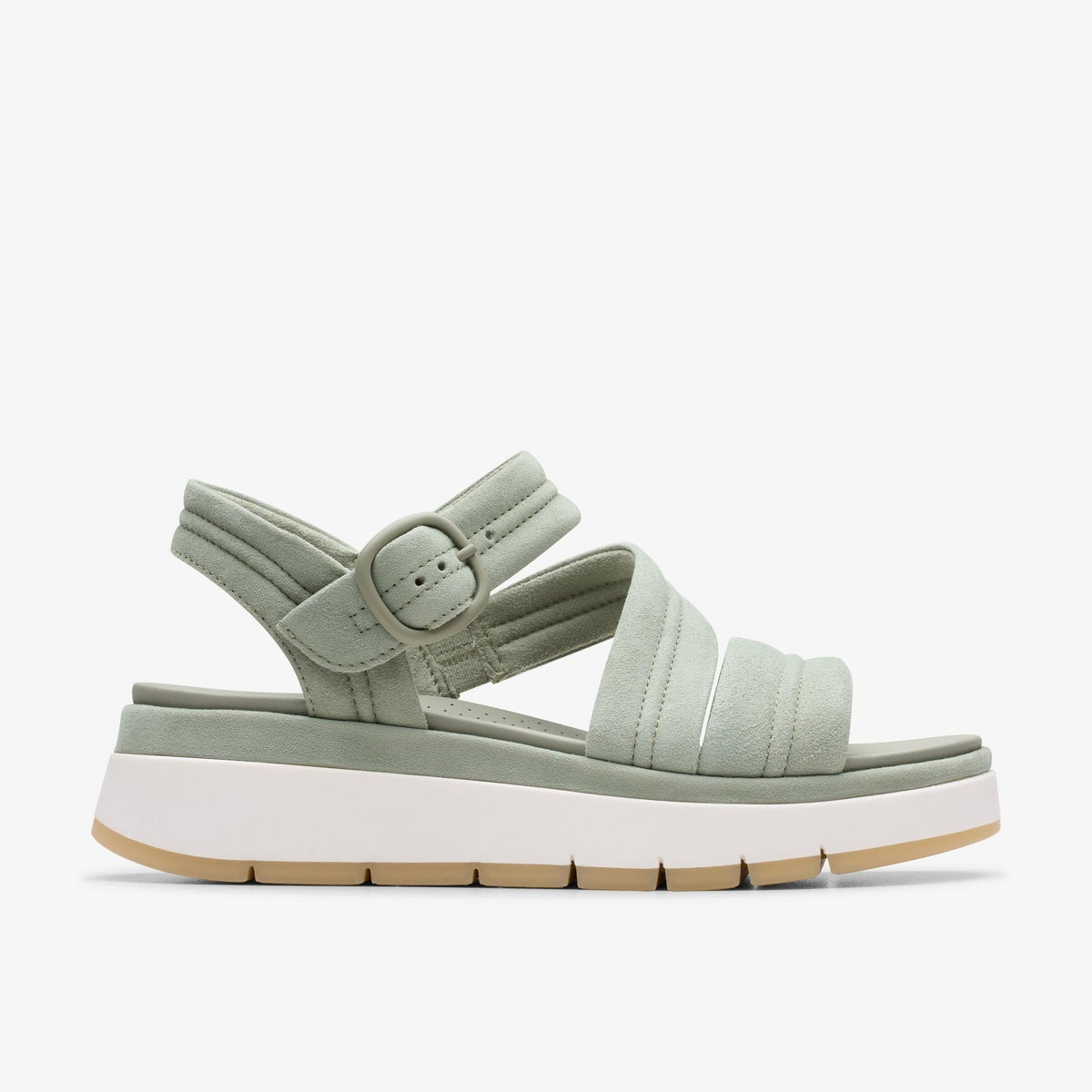 Womens Clarks Tuscan Strap - Light Green Suede