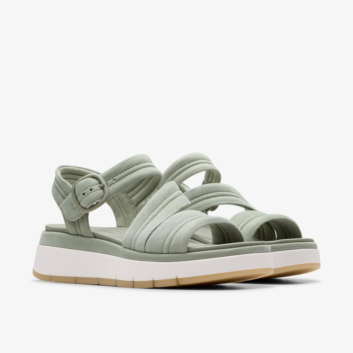 Womens Clarks Tuscan Strap - Light Green Suede