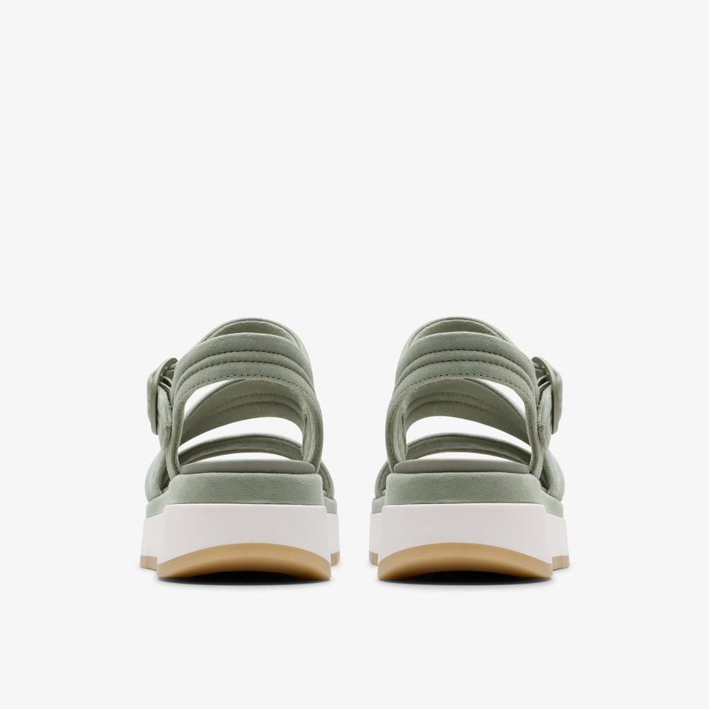 Womens Clarks Tuscan Strap - Light Green Suede