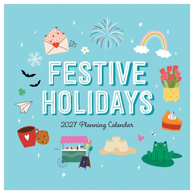 2027 Festive Holiday Themes Wall Calendar