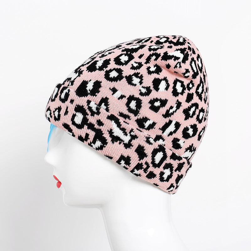 Tanner Damen-Strickmütze mit Leopardenmuster – Acryl, für alle Jahreszeiten