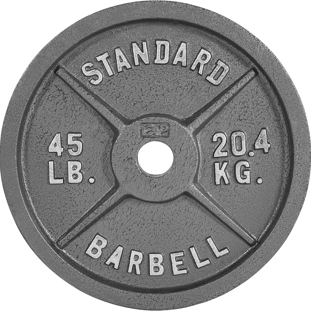Gray STANDARD Cast-Style Weight Plates in Single, Pair, Four-Piece and Mixed Sets for Barbell Training